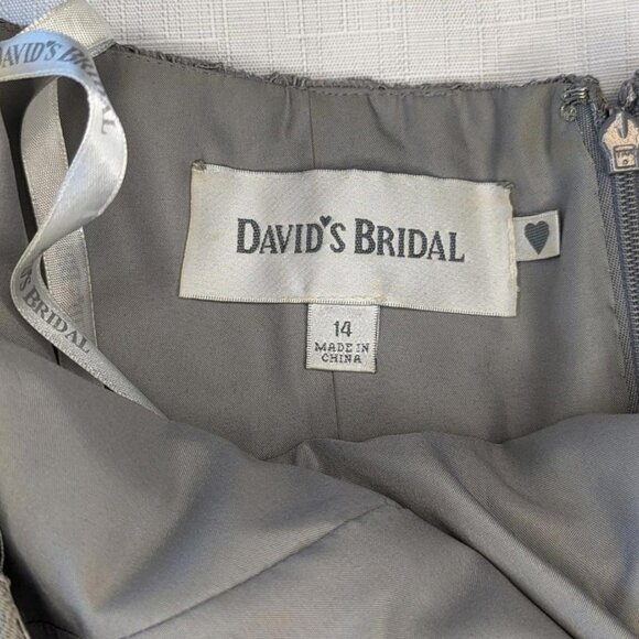 David's Bridal Taupe Lace Sleeveless Dress - Picture 5 of 7